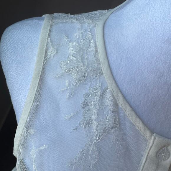 NWT $50 Akira Chicago Red Label‎ Women's Sleeveless Lace Back Dress Medium Cream - Picture 4 of 12